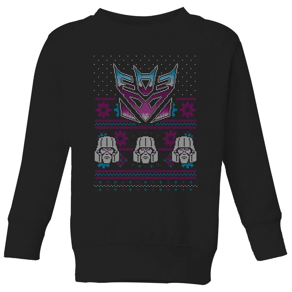 Decepticons Classic Ugly Knit Kinder Weihnachtspullover – Schwarz - 3-4 Jahre Bild 1