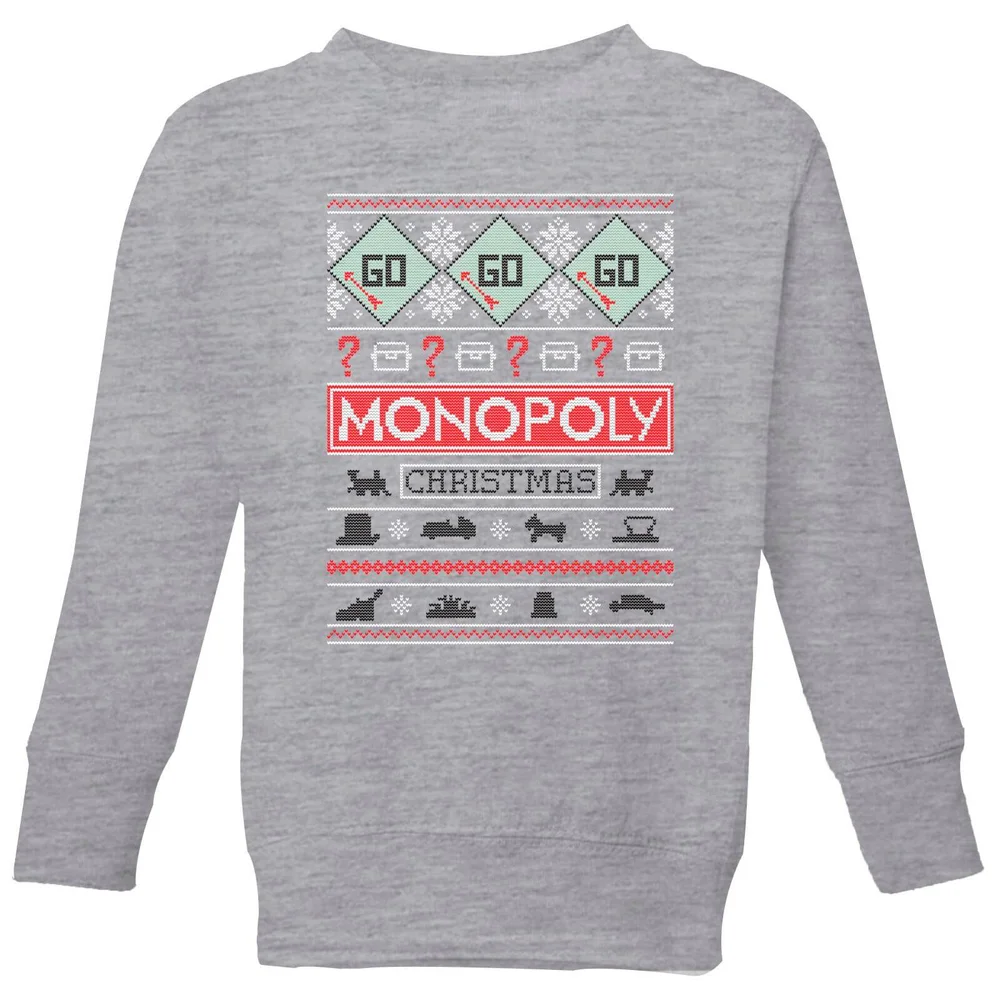 Monopoly Kids' Christmas Sweatshirt - Grey - 11-12 Jahre - Grau Bild 1