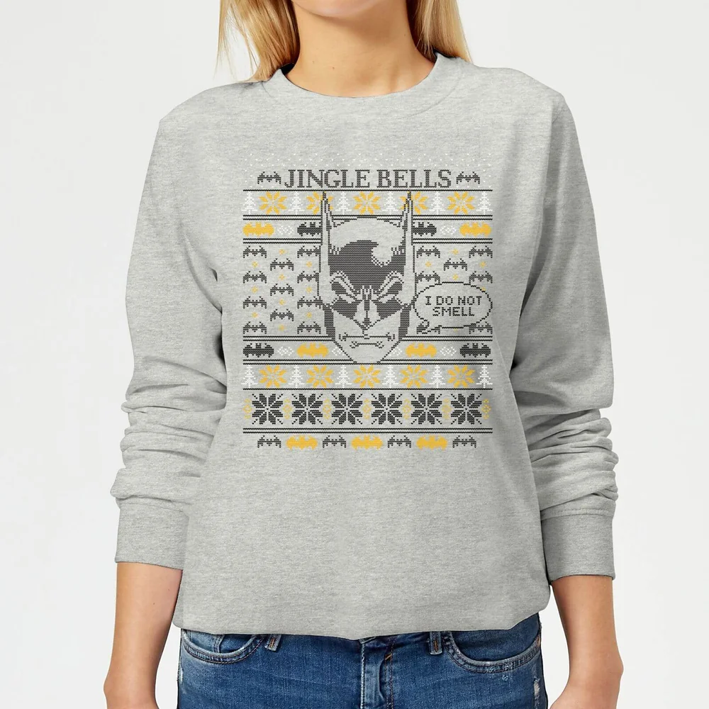 DC Comics Batman I Do Not Smell Women's Christmas Sweater in Grey - 3XL Bild 1
