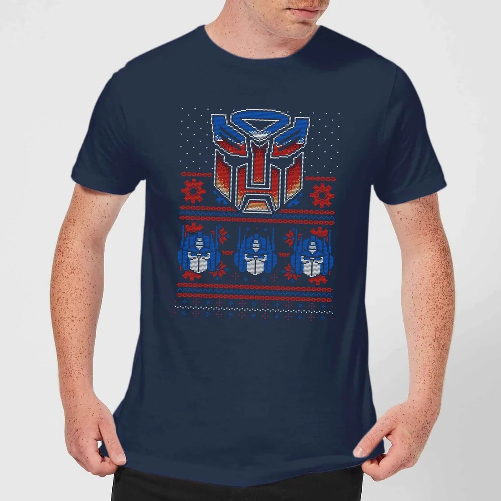 Autobots Classic Ugly Knit Men's Christmas T-Shirt - Navy - S Bild 1