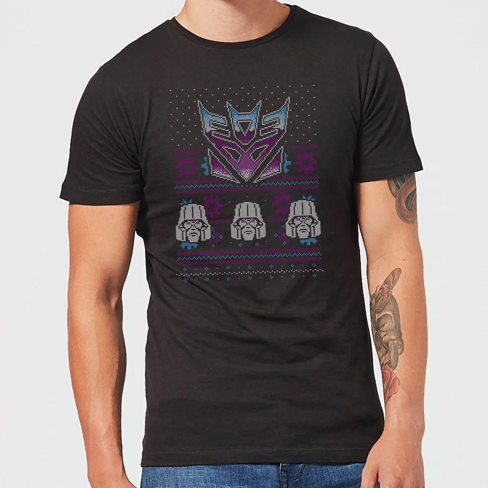 Decepticons Classic Ugly Knit Men's Christmas T-Shirt - Black - S Bild 1