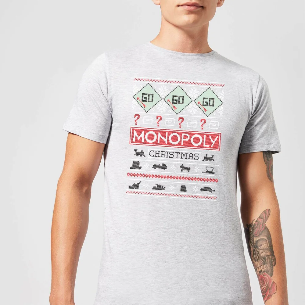 Monopoly Men's Christmas T-Shirt - Grey - S Bild 1