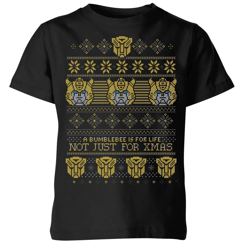 Bumblebee Classic Ugly Knit Kids' Christmas T-Shirt - Black - 3-4 Jahre Bild 1