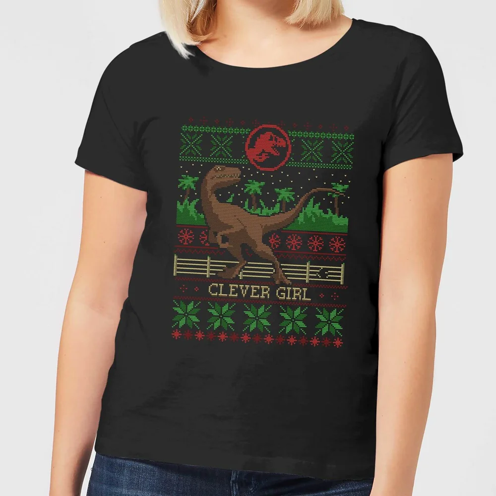 Jurassic Park Clever Girl Women's Christmas T-Shirt - Black - S Bild 1