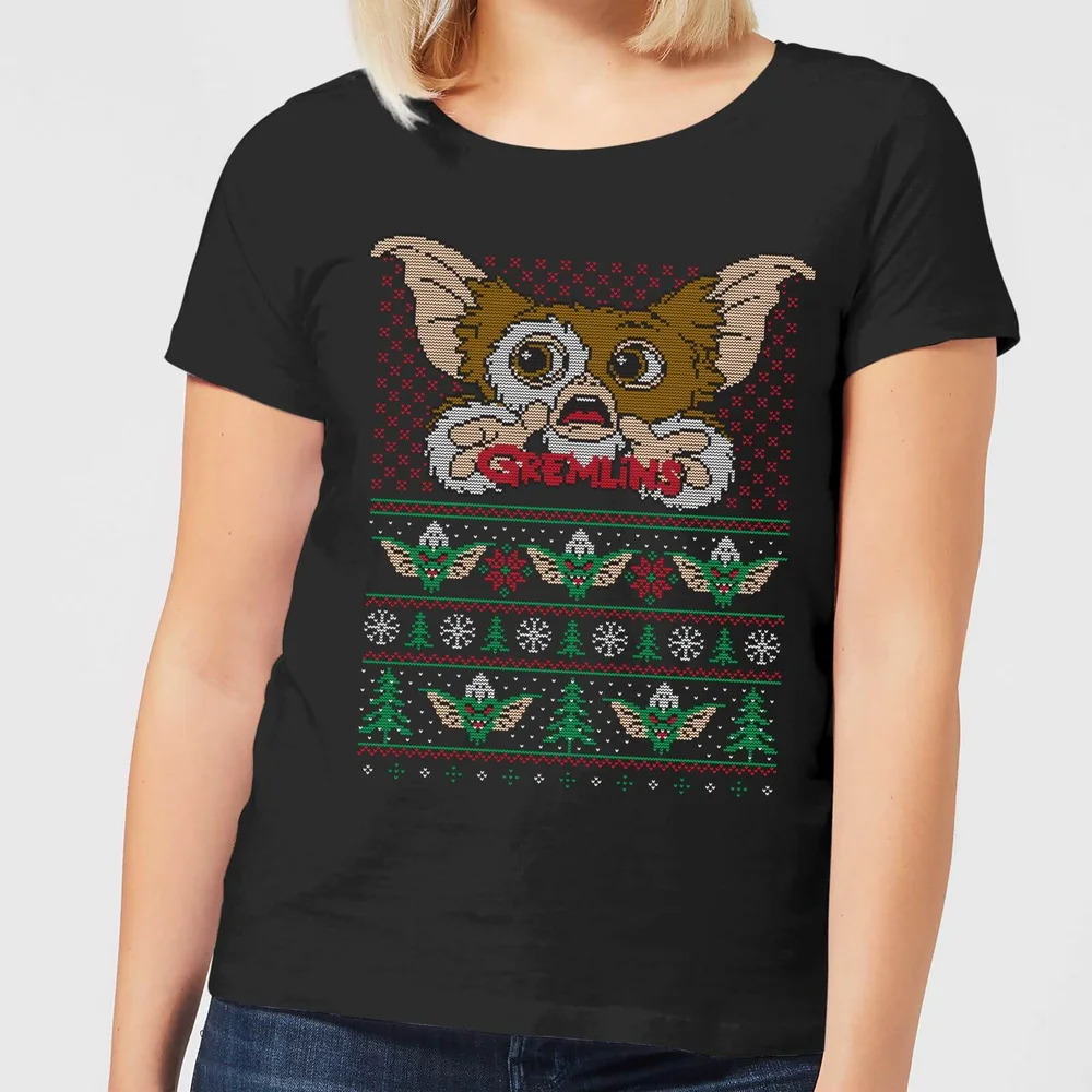 Gremlins Ugly Knit Women's Christmas T-Shirt - Black - XS Bild 1