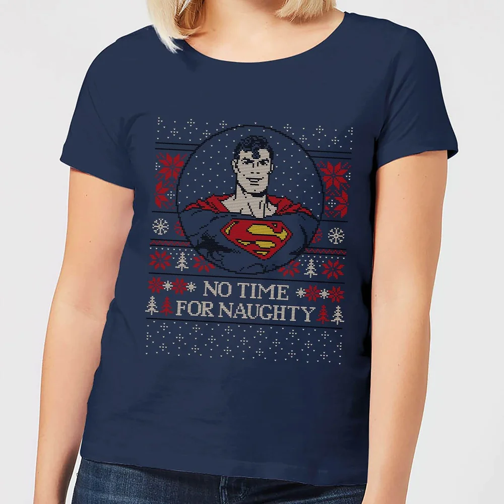 Superman May Your Holidays Be Super Women's Christmas T-Shirt - Navy - XS Bild 1