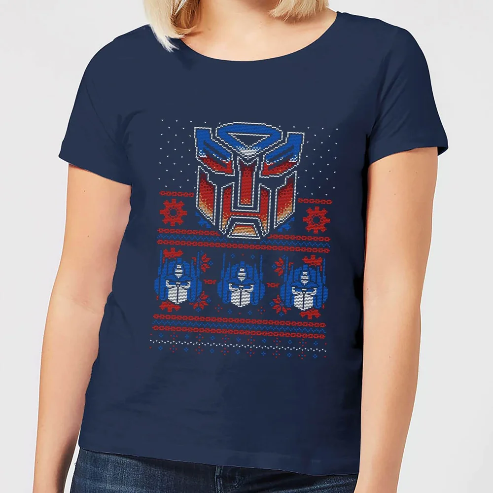Autobots Classic Ugly Knit Women's Christmas T-Shirt - Navy - XS Bild 1