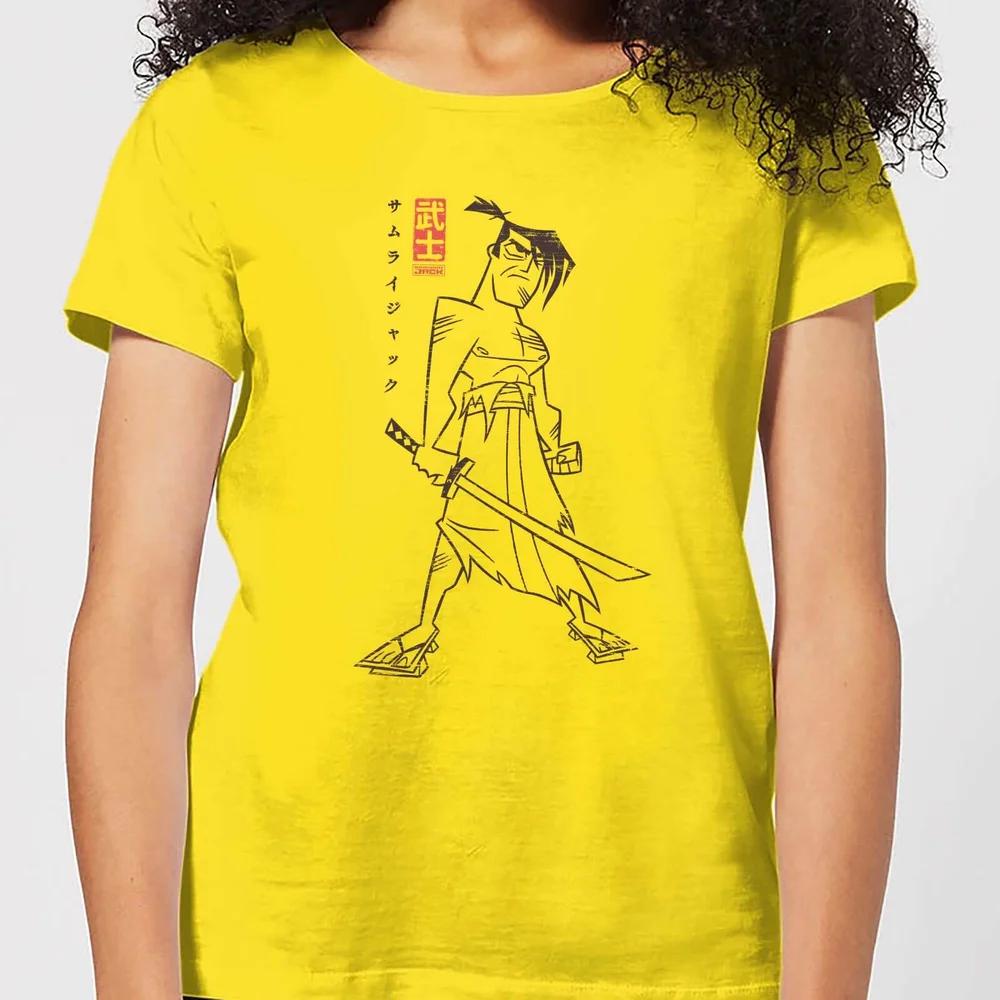 Samurai Jack Vintage Kanji Women's T-Shirt - Yellow - S Bild 1