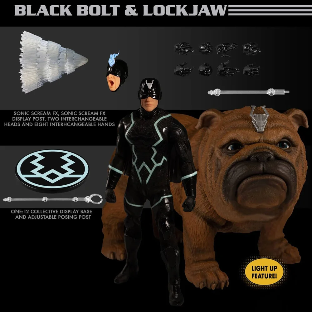 Mezco One:12 Collective Marvel Comics Black Bolt und Lockjaw Actionfigur Set Bild 1