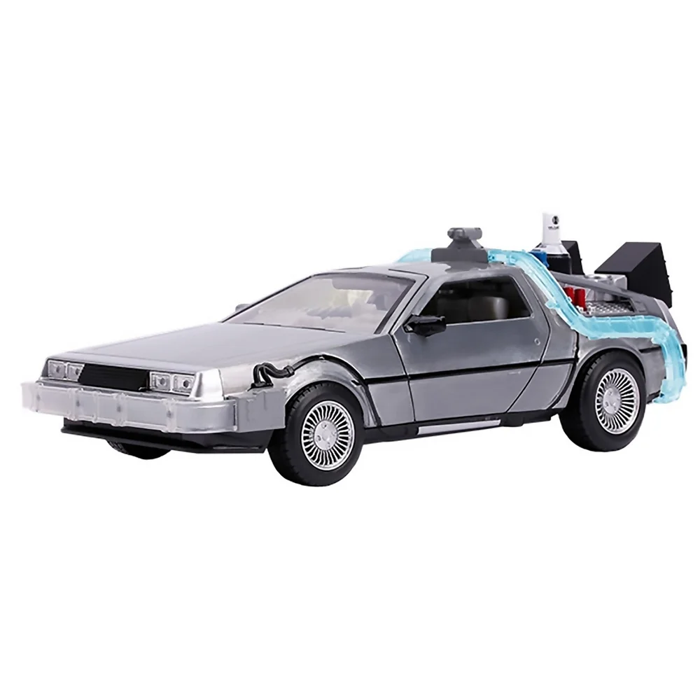 Jada Zurück in die Zukunft: Teil II druckgeformte DeLorean Zeitmaschine im Maßstab 1:24 mit funktionierenden Lichtern Bild 1