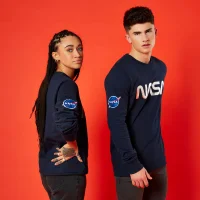 NASA Metallic Logo Unisex Sweatshirt - Navy Blau - undefined undefined