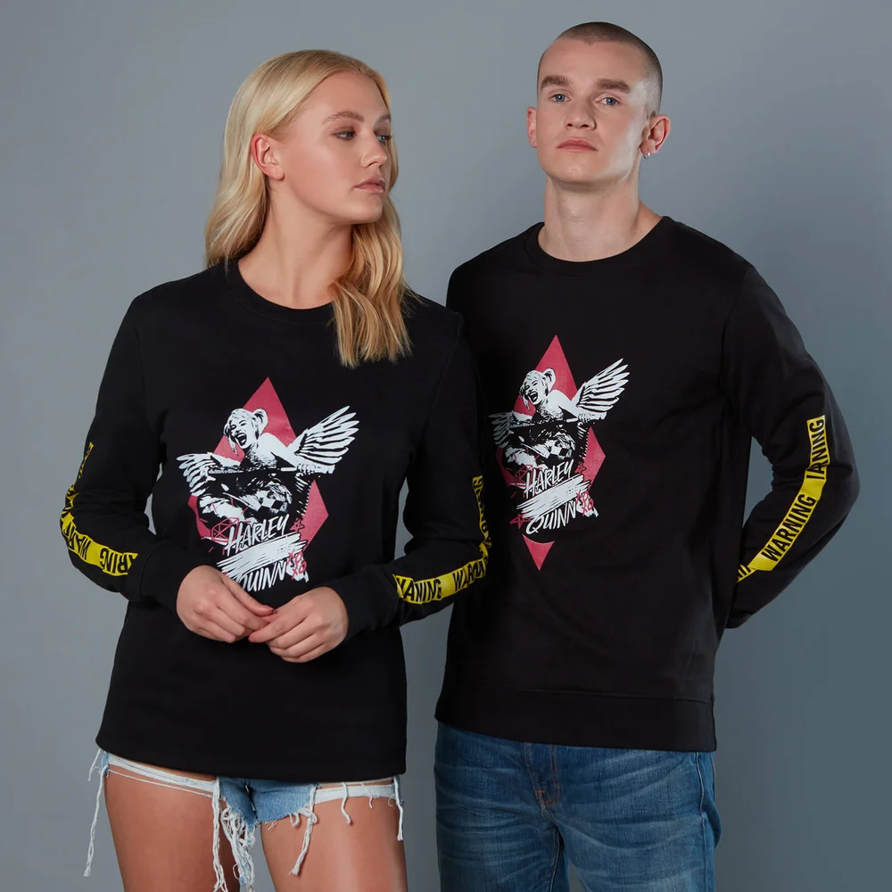 Yellow Warning Sleeve Unisex Birds of Prey Sweatshirt - Schwarz - S Bild 1