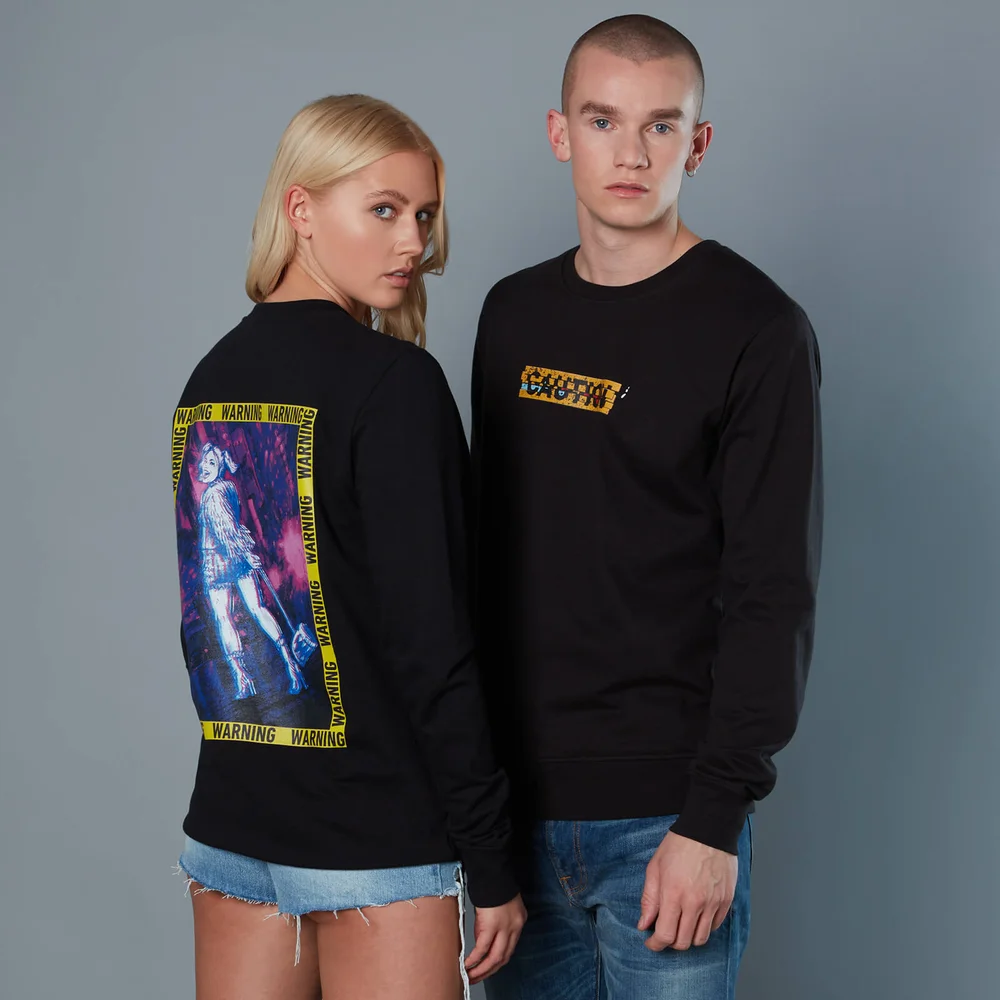Harley Quinn Caution Sign Unisex Birds of Prey Sweatshirt - Schwarz - S Bild 1