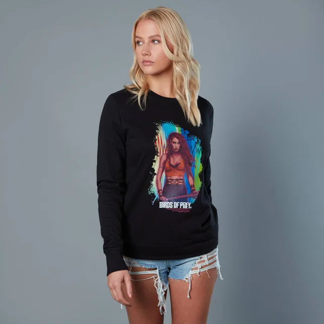Black Canary Acylic Background Unisex Birds of Prey Sweatshirt - Schwarz