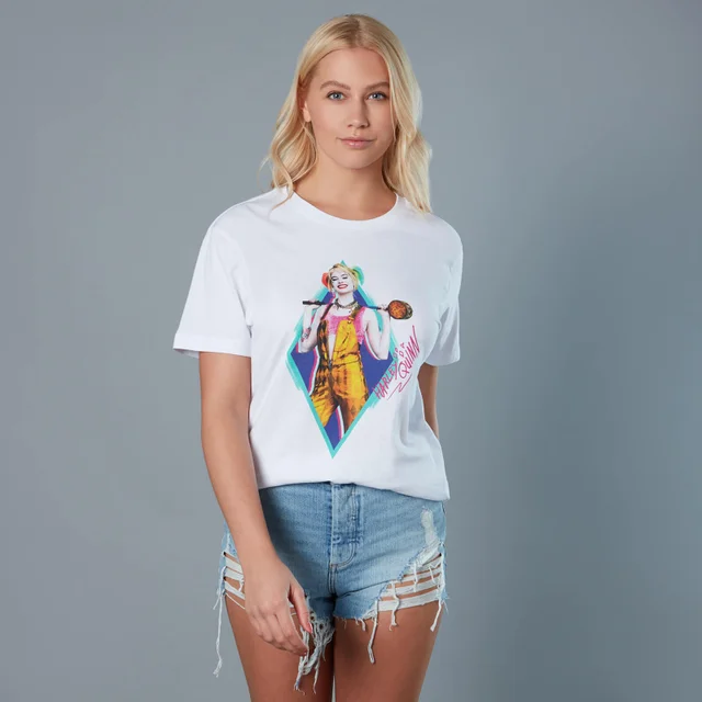 Harley Quinn und Wooden Mallet Unisex Birds of Prey T-Shirt - Weiß