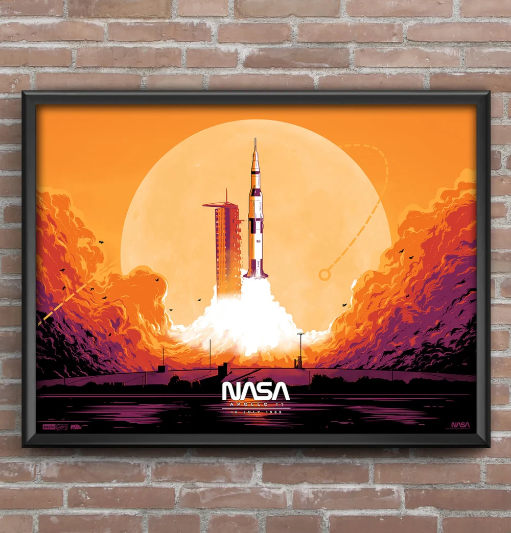 Vibrant Apollo 11 Launch Screen Print Bild 1