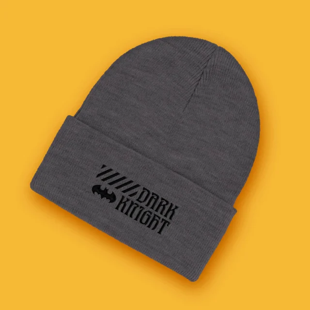 Dark Knight Embroidered Logo Beanie - Schwarz