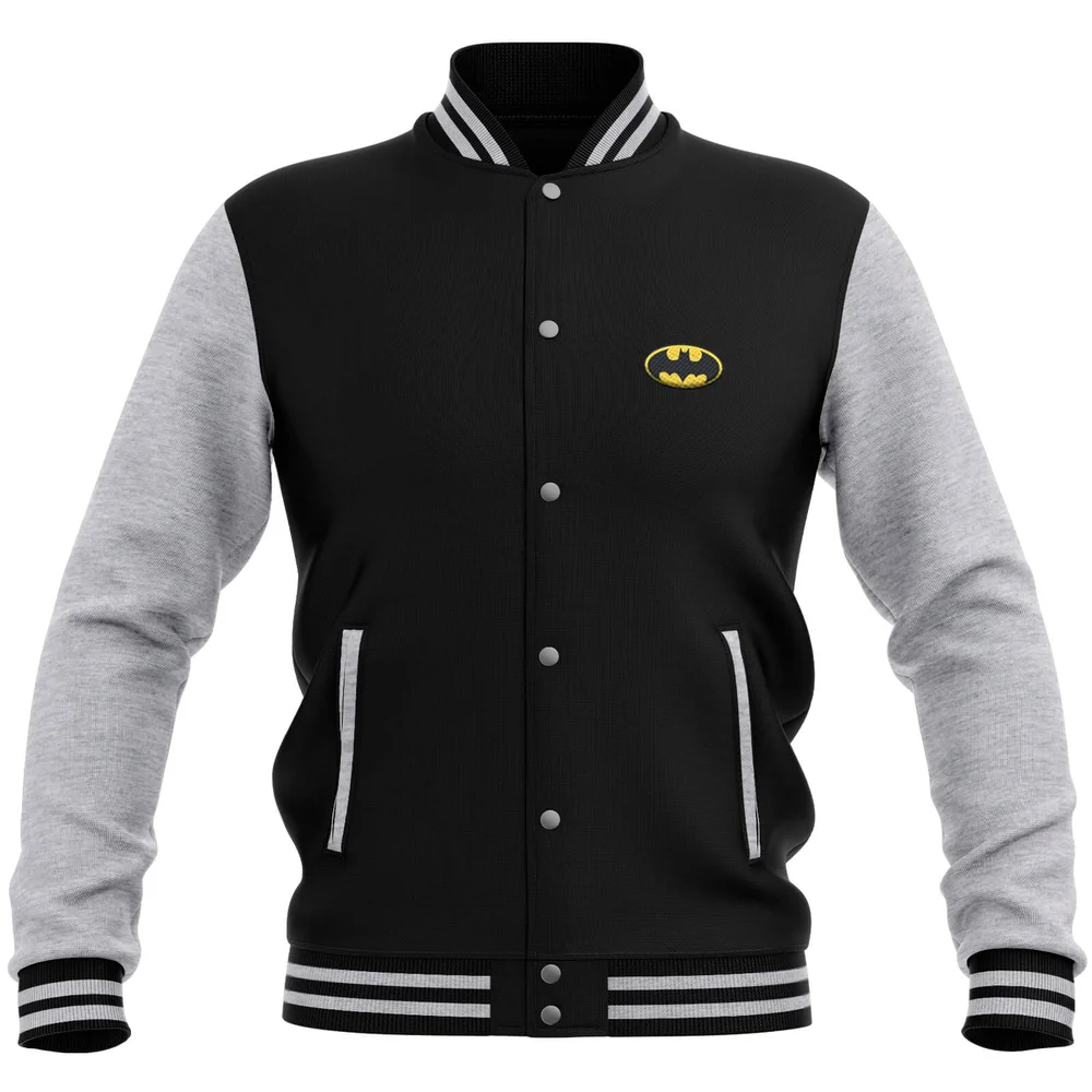 DC Comics Batman Varsity Jacket - Black / Grey - S - Black / Grey Bild 1