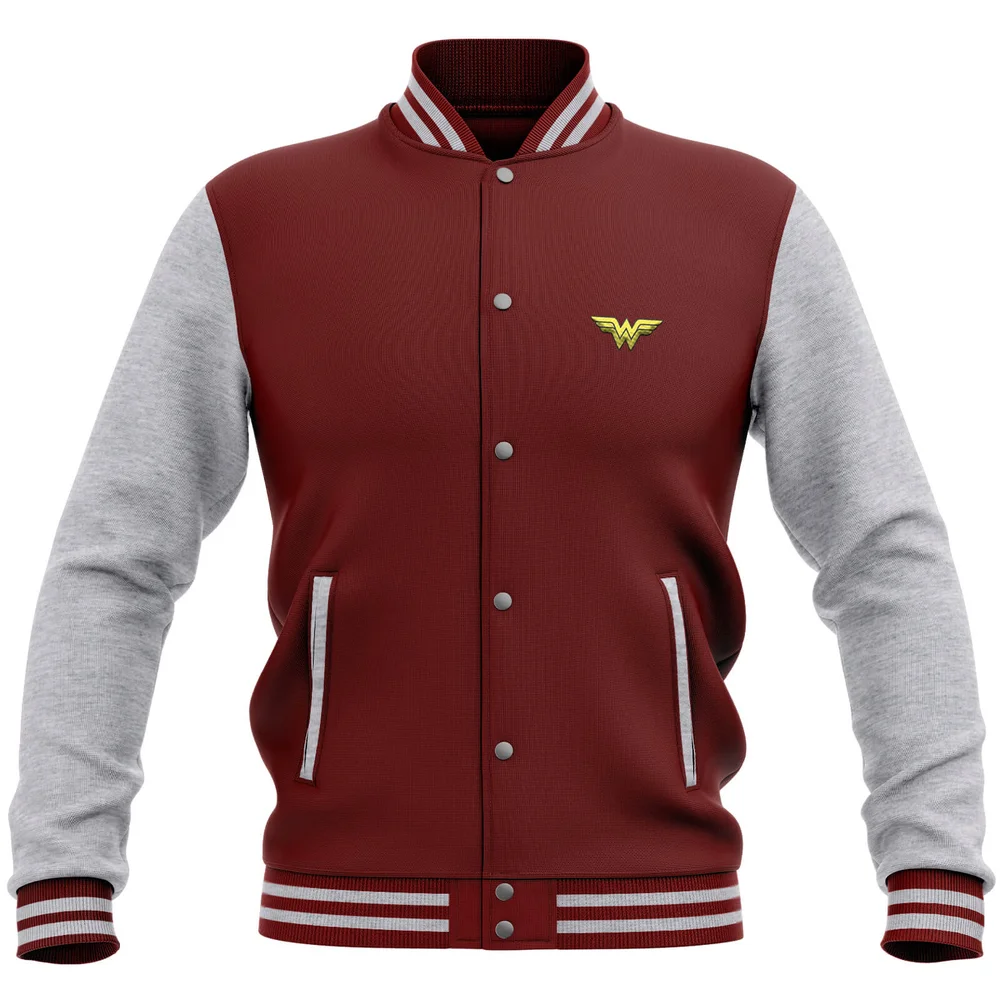 DC Comics Wonder Woman Varsity Jacket - Burgundy / Grey - S - Burgundy / Grey Bild 1