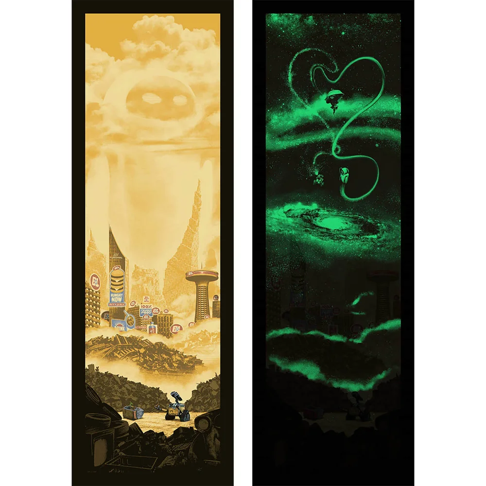 Wall-E "Out There" by Mark Englert Limited Edition Screenprint Print - Glow in the Dark Bild 1