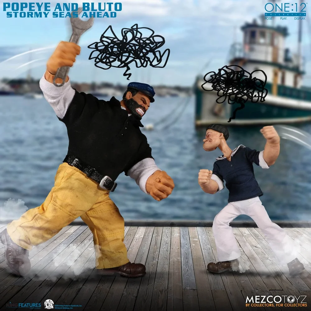 Mezco One:12 Collective Popeye and Bluto: Stormy Seas Ahead Deluxe Action Figures Box Set Bild 1