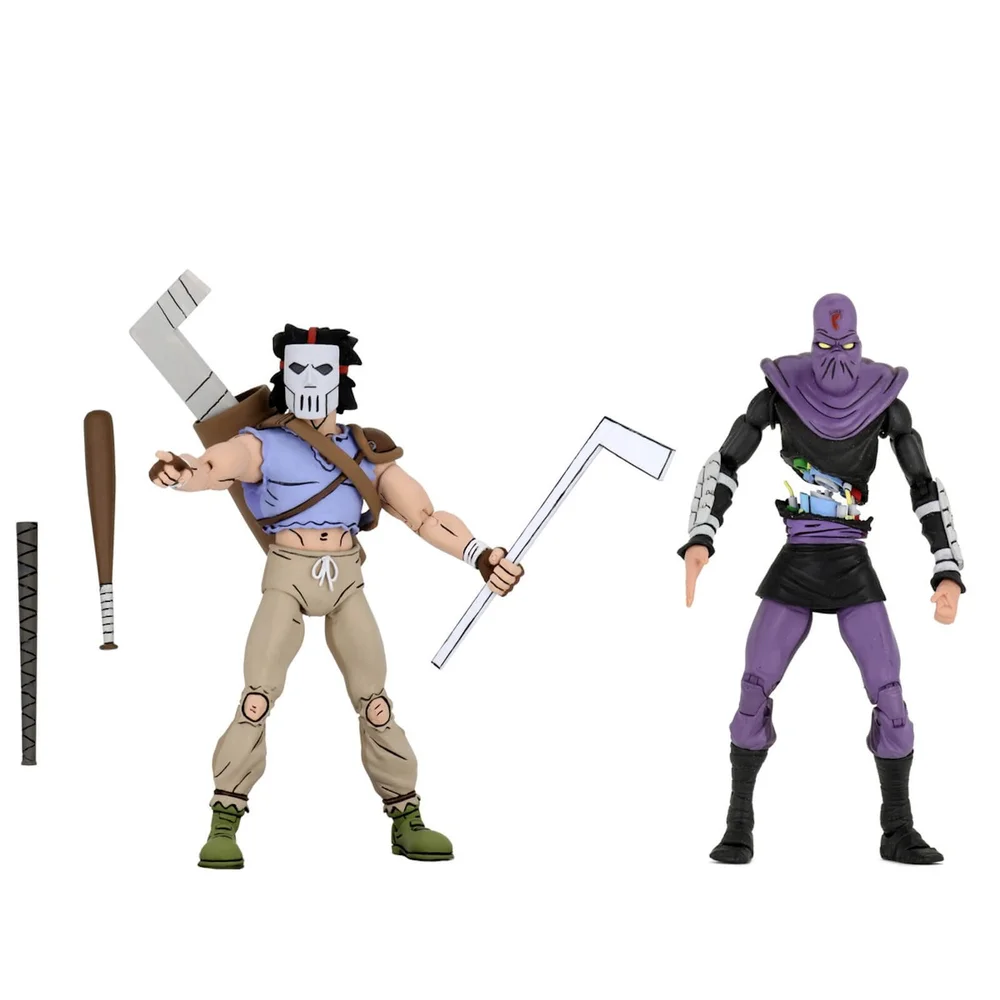 NECA Teenage Mutant Ninja Turtles Cartoon Series Casey Jones and Foot Soldier 2 Pack Bild 1
