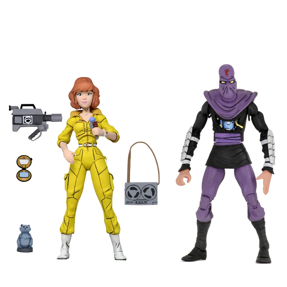 NECA Teenage Mutant Ninja Turtles Cartoon Series April O'Neil and Foot Soldier 2 Pack Bild 1