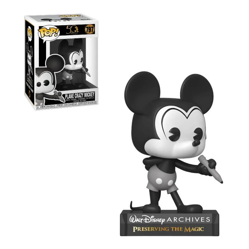 Disney Archives Plane Crazy Mickey Mouse Black & White Pop! Vinyl Figure Bild 1
