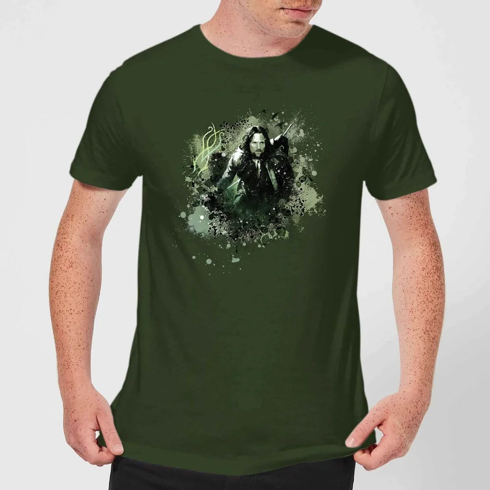 The Lord Of The Rings Aragorn Colour Splash Men's T-Shirt - Forest Green - S Bild 1