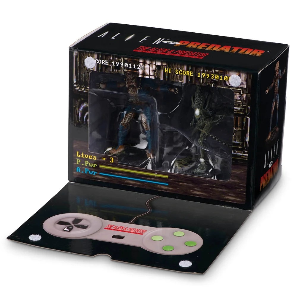 Eaglemoss Alien v Predator Video Game Figurine 2-Pack Set - SNES Video Game Paint Variant Bild 1