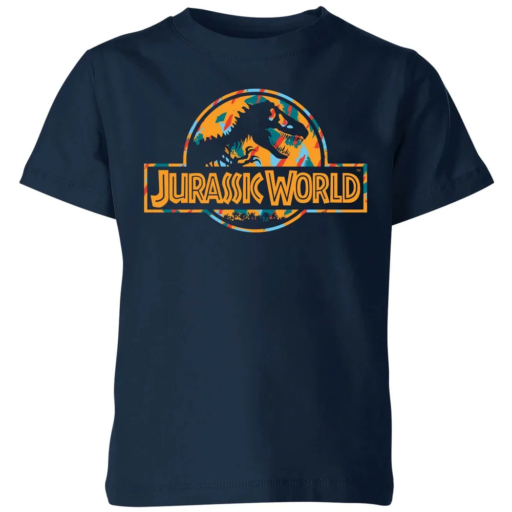 Jurassic Park Logo Tropical Kids' T-Shirt - Navy - 3-4 Jahre Bild 1