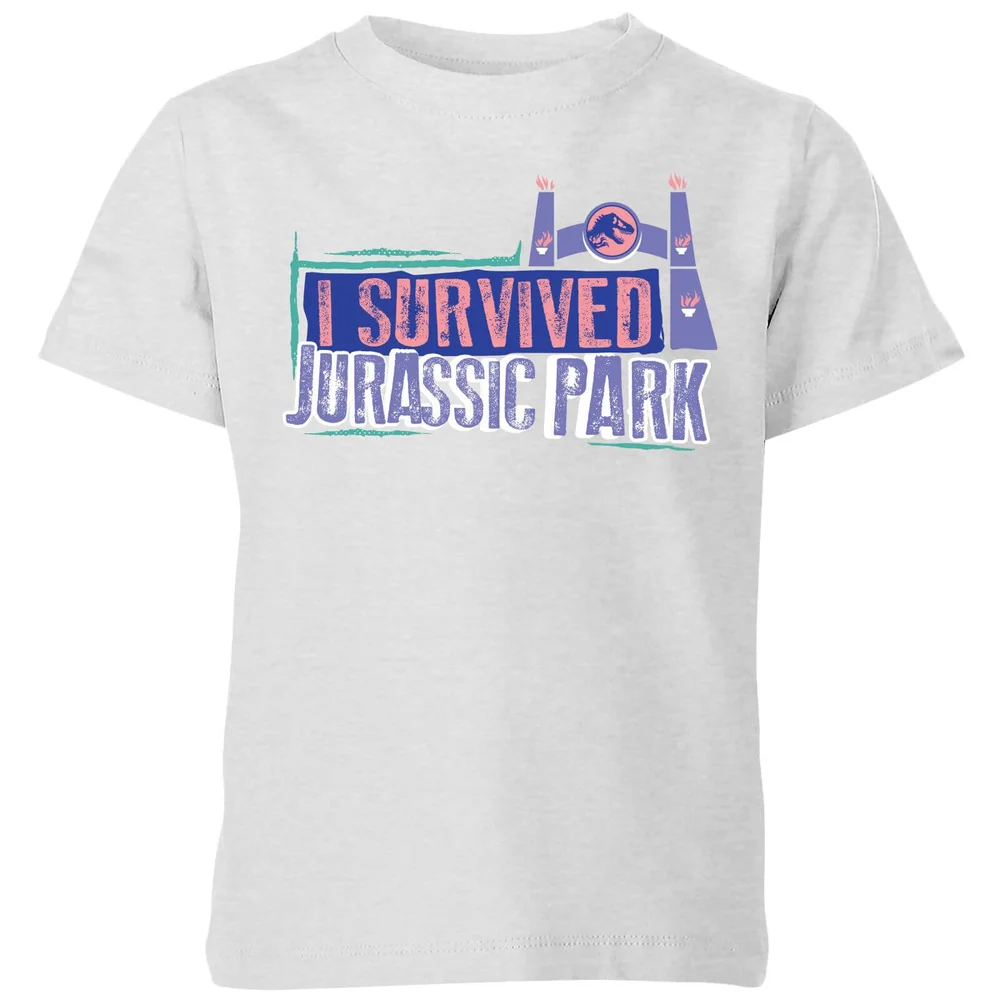Jurassic Park I Survived Jurassic Park Kids' T-Shirt - Grey - 3-4 Jahre Bild 1