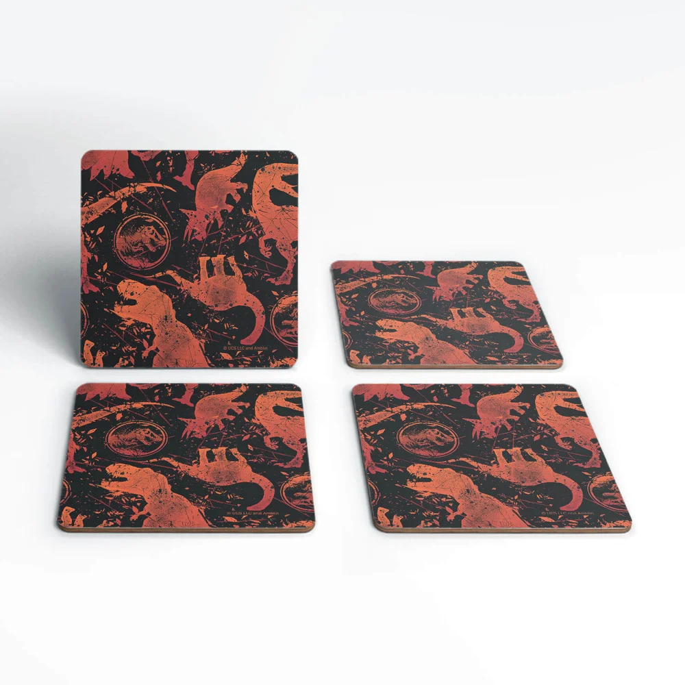 Jurassic Park Dinosaur Pattern Coaster Set Bild 1