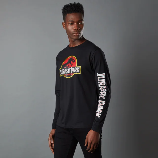 Jurassic Park Primal Classic Logo Unisex Langarm T-Shirt - Schwarz