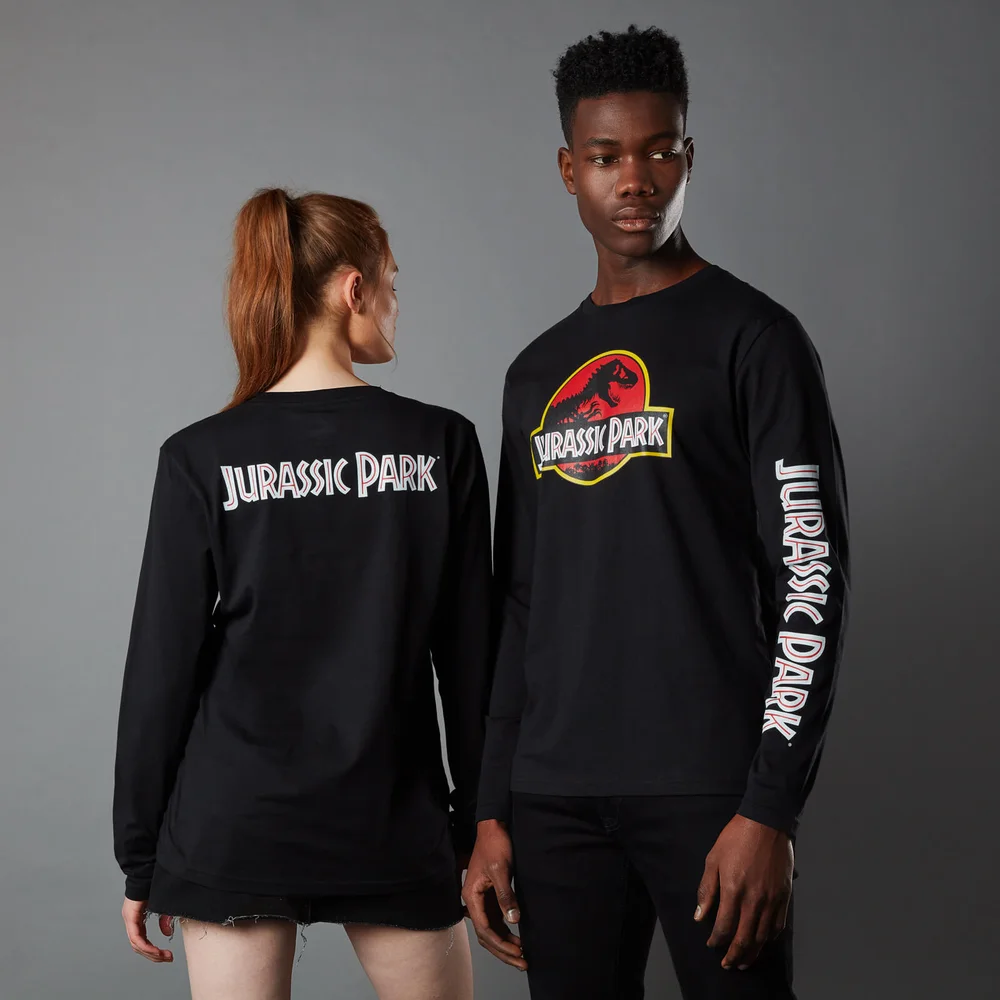 Jurassic Park Primal Classic Logo Unisex Langarm T-Shirt - Schwarz - S Bild 1
