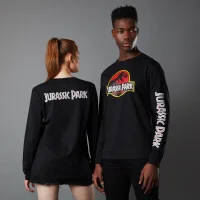 Jurassic Park Primal Classic Logo Unisex Langarm T-Shirt - Schwarz