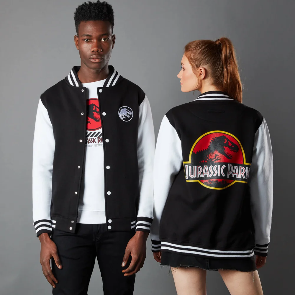 Jurassic Park Primal Park Ranger Unisex Varsity Jacke - Schwarz/Weiß - M - Black/White Bild 1