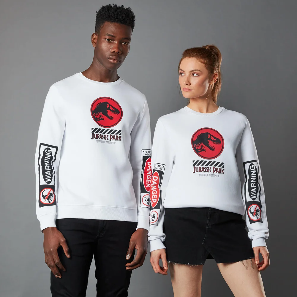 Jurassic Park Primal Warning Unisex Sweatshirt - Weiß - S Bild 1