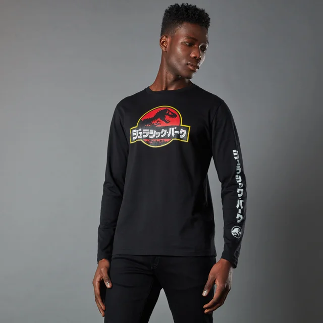 Jurassic Park Primal Kanji Unisex Langarm T-Shirt - Schwarz