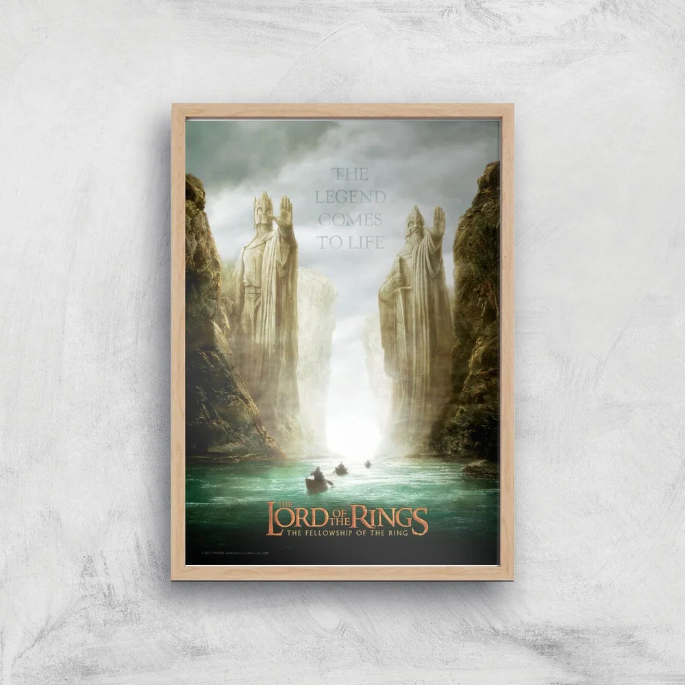 Lord Of The Rings: The Fellowship Of The Ring Giclee Art Print - A4 - Wooden Frame Bild 1