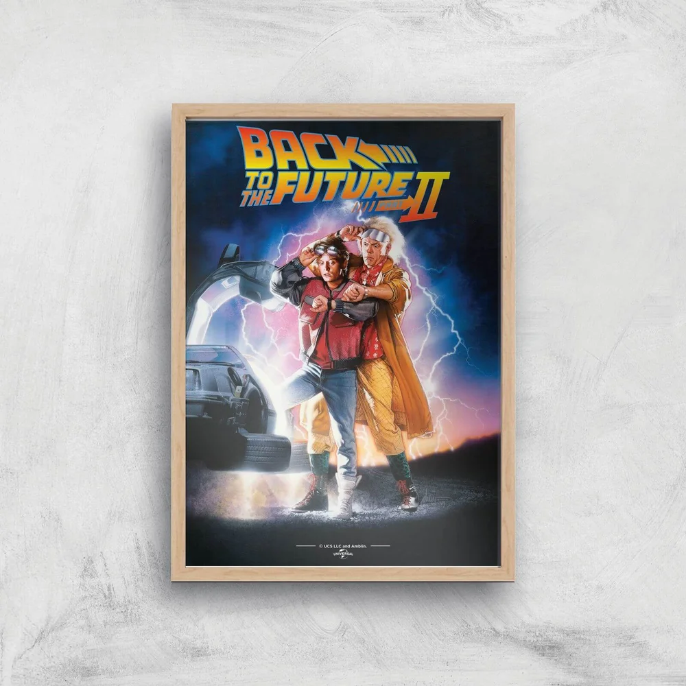 Back To The Future Part 2 Giclee Art Print - A2 - Wooden Frame Bild 1