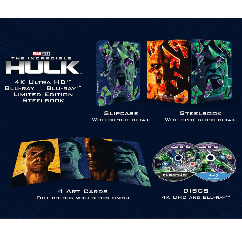 Der Unglaubliche Hulk (2008) - Zavvi Exclusive 4K Ultra HD Steelbook (Inklusive 2D Blu-ray) Bild 1