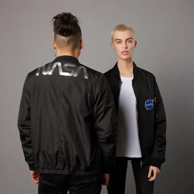 NASA Badged Bomber Jacket - Black