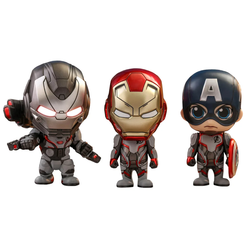 Hot Toys Avengers: Endgame Cosbaby Captain America, Iron Man und War Machine - Größe S (Team Suit Version) (3er-Set) Bild 1