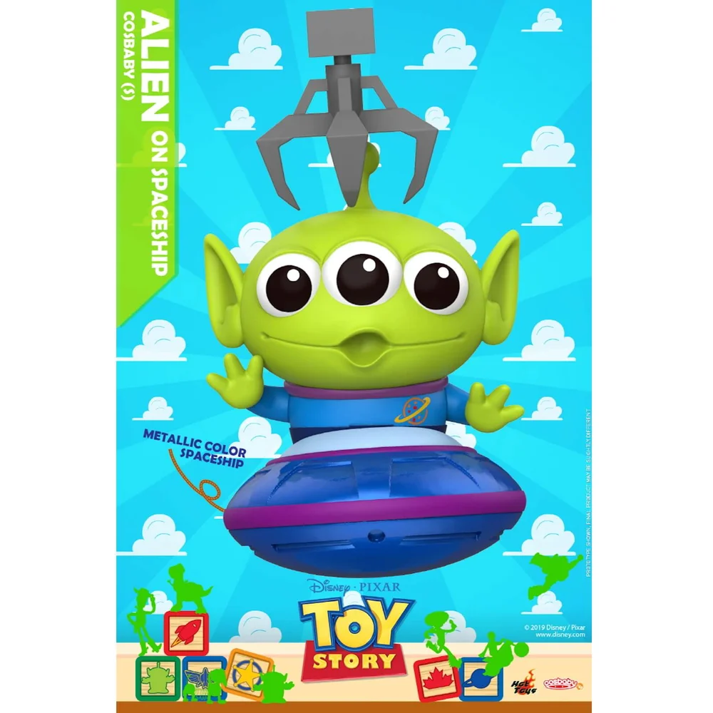 Hot Toys Toy Story Cosbaby Alien on Spaceship - Size S (Metallic Version) Bild 1