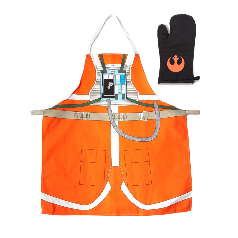 Star Wars Luke Pilot Apron & Oven Mitt Set In Glass Pot Bild 1