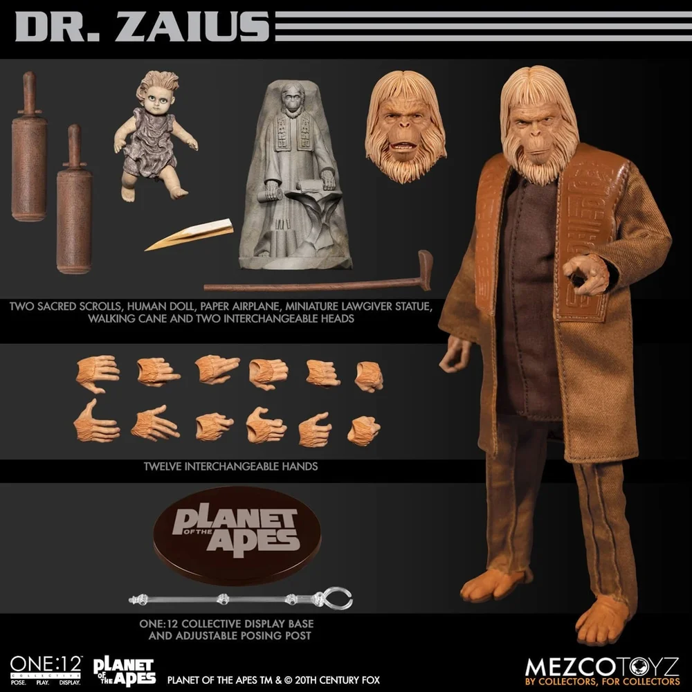 Mezco One:12 Collective Planet of the Apes (1968) Dr. Zaius Actionfigur Bild 1