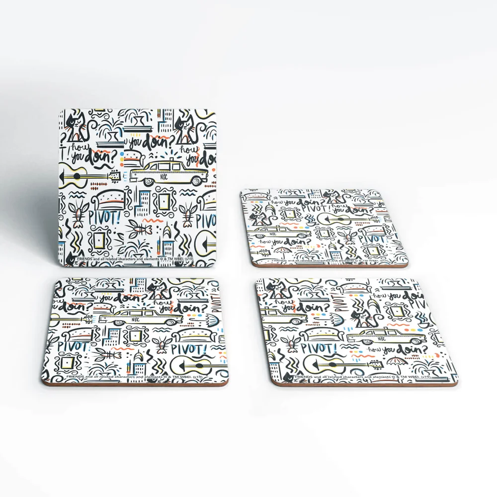 Friends Pattern Square Coaster Set Bild 1