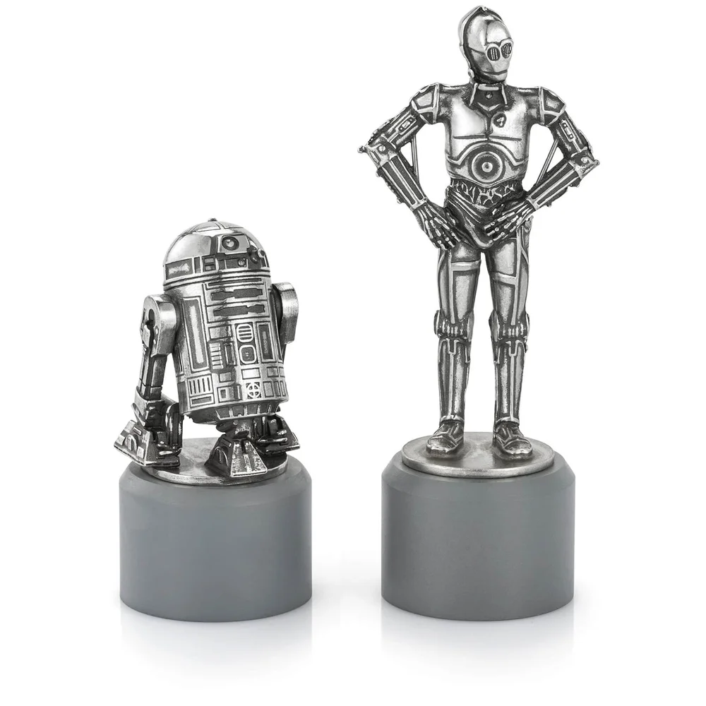 Royal Selangor Star Wars Schachfiguren aus Zinn - R2D2 und C3PO (Springer) Bild 1