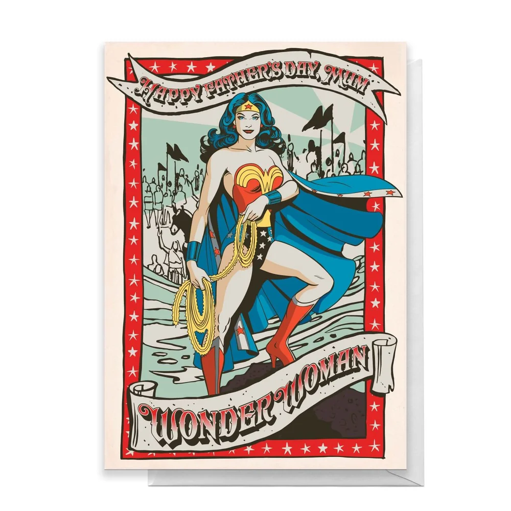 Wonder Woman Happy Father's Day To My Mum Greetings Card - Large Card Bild 1